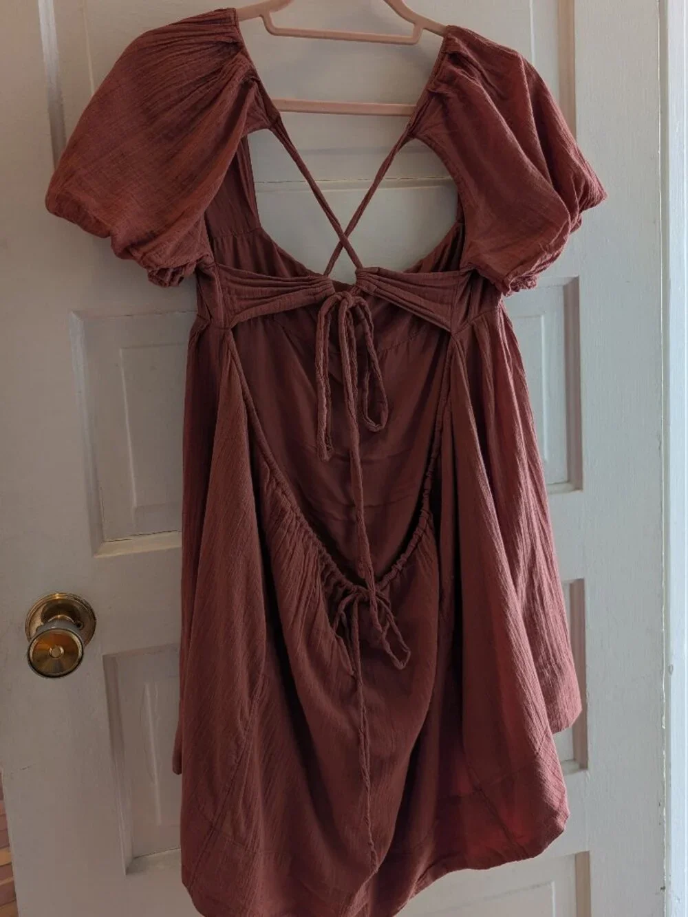 Free People Linen Baby Doll Dress Size Small *lined with pockets* - Picture 3 of 4